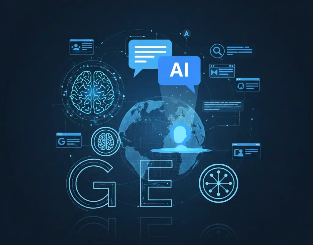 Illustration de la GEO (Generative Engine Optimization)