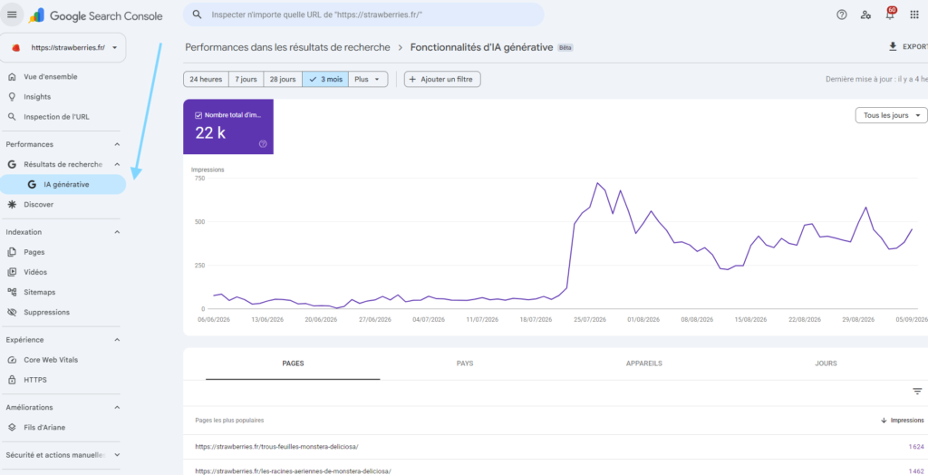 ia generative search console