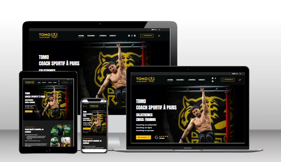 site web coach sportif wordpress
